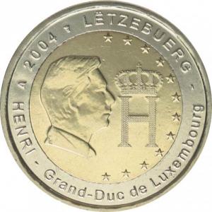 2 EURO - Bildnis und Monogramm des Großherzogs Henri 2004
Klicken Sie zur Detailabbildung.