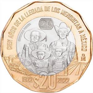 20 Pesos Mexico 2022 - Mennoniti
Click to view the picture detail.