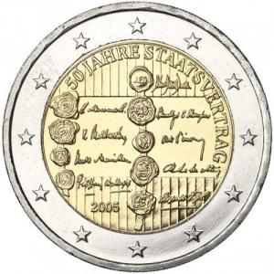 2 EURO - 50. Jahrestag der Unterzeichnung des Österreichischen Staatsvertrags 2005
Klicken Sie zur Detailabbildung.