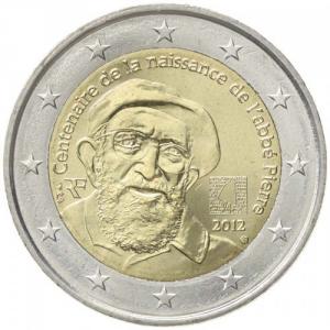 2 EURO - The 100th anniversary of the birth of the Abbé Pierre, famous in France as protector of the
Click to view the picture detail.